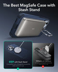 iPhone 15 Cyber Tough Case with Stash Stand (HaloLock) - Dark Blue ESR ESR