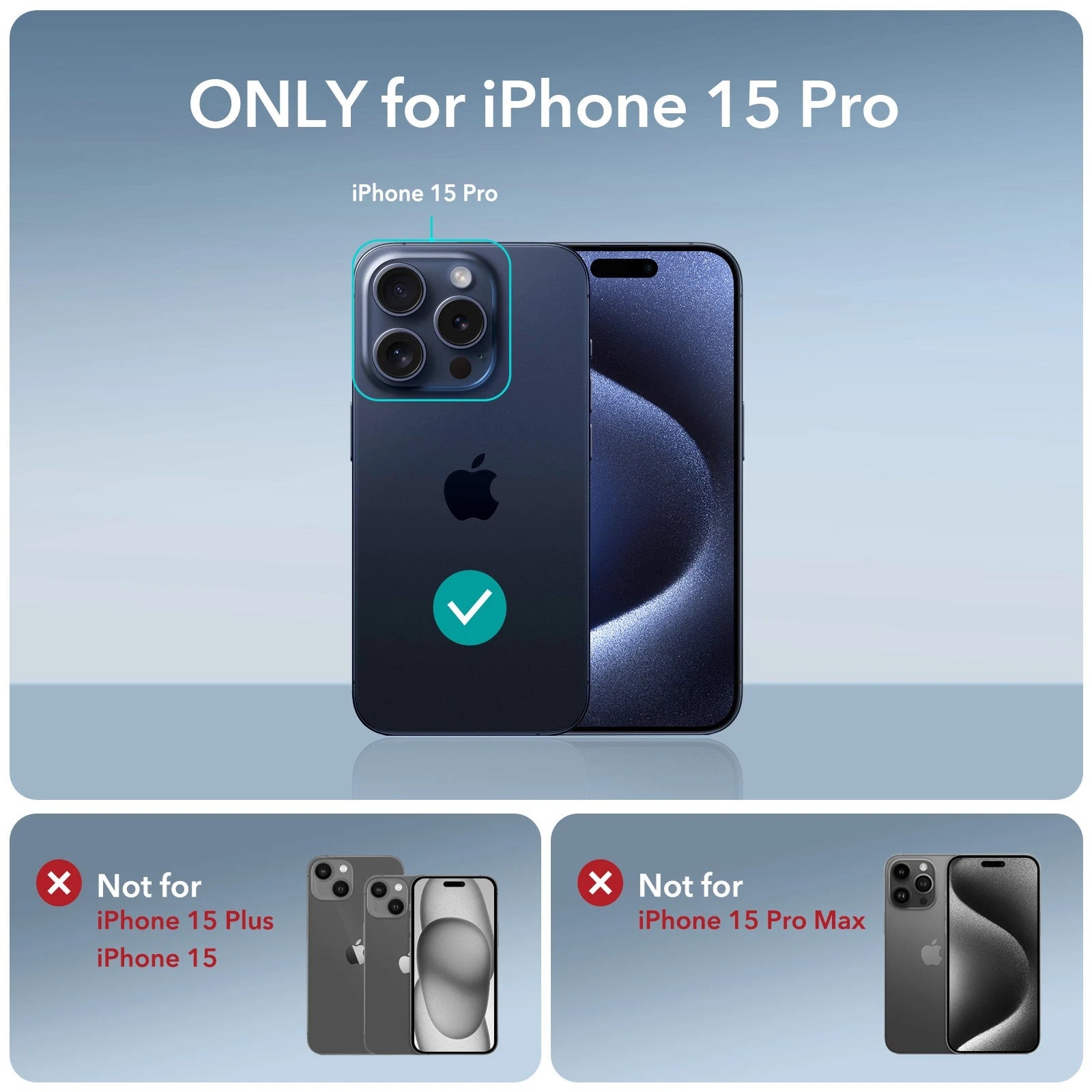 iPhone 15 Pro Air Armor Clear Case - Clear Dark Blue ESR ESR
