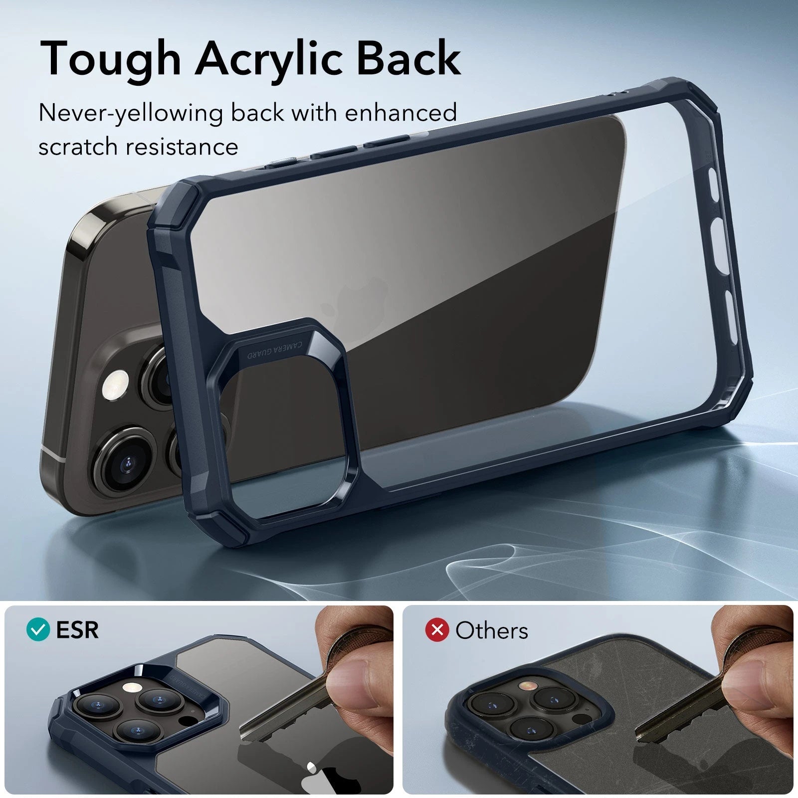 iPhone 15 Pro Air Armor Clear Case - Clear Dark Blue ESR ESR