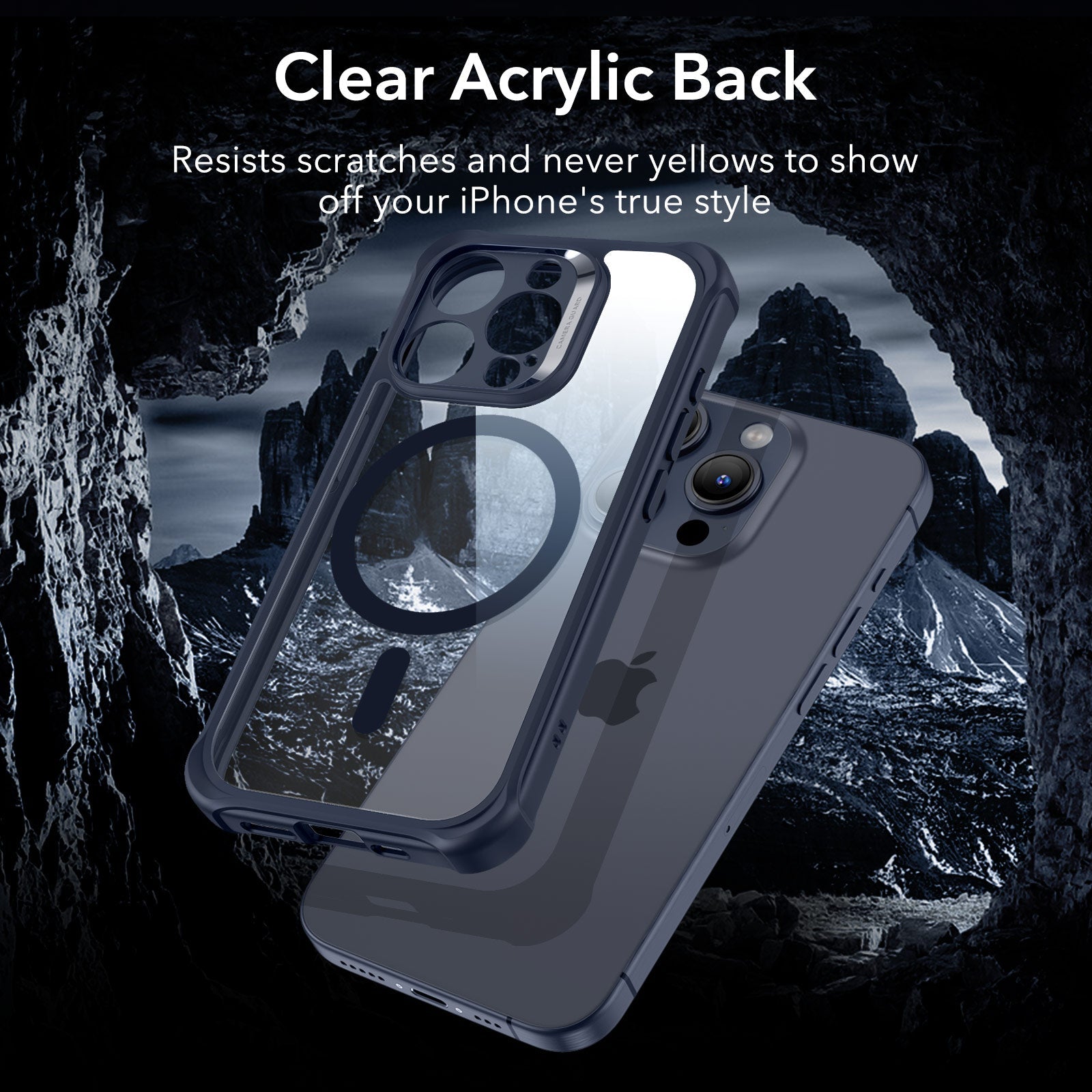 iPhone 15 Pro Armor Tough Case (HaloLock) - Clear Dark Blue ESR ESR