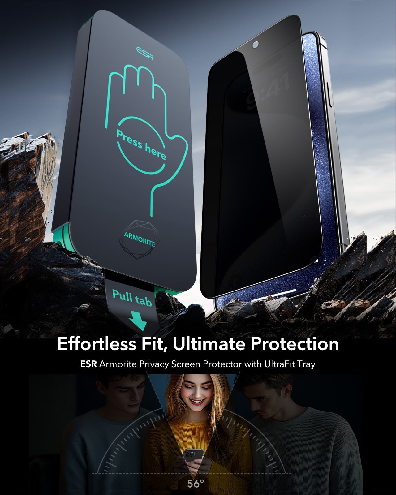 iPhone 15 Pro UltraFit Armorite Privacy Screen Protector - 3 Pack ESR ESR