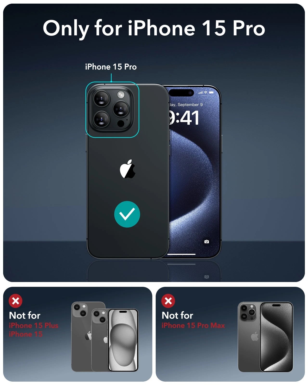 iPhone 15 Pro UltraFit Armorite Privacy Screen Protector - 3 Pack ESR ESR