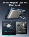 iPhone 15 Pro Cyber Tough Case with Stash Stand (HaloLock) - Dark Blue ESR ESR