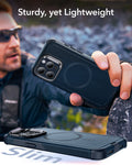 iPhone 15 Pro Cyber Tough Case with Stash Stand (HaloLock) - Dark Blue ESR ESR