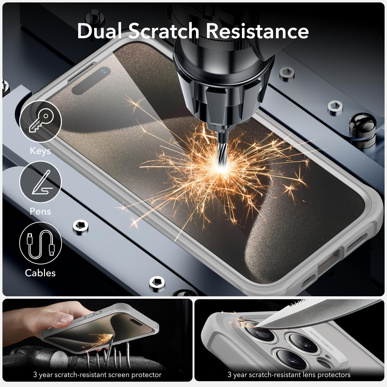 iPhone 15 Pro Max Armor Tough Case (HaloLock) - Clear Grey ESR ESR