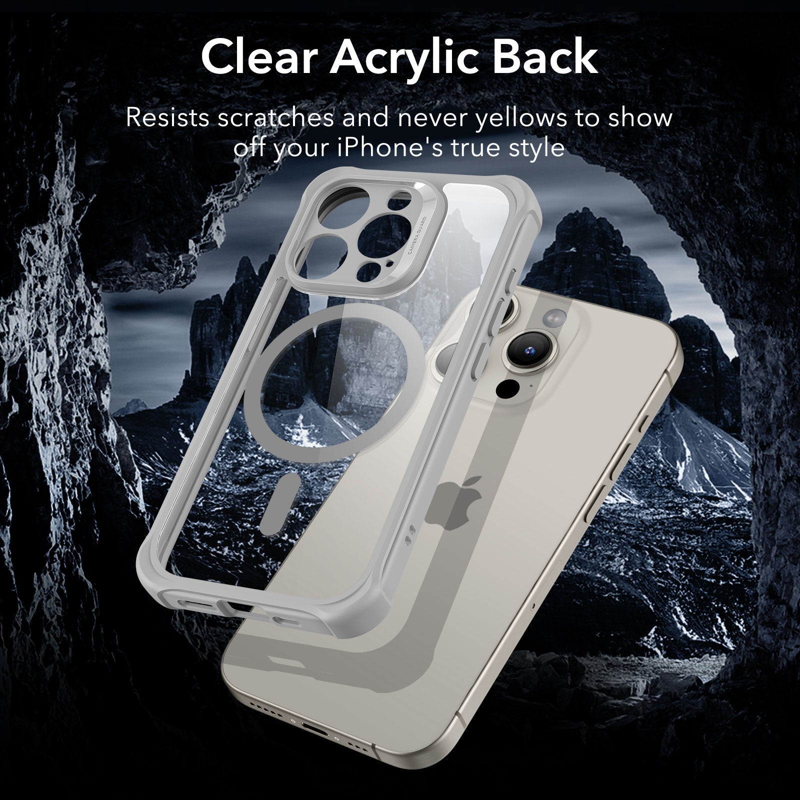 iPhone 15 Pro Max Armor Tough Case (HaloLock) - Clear Grey ESR ESR