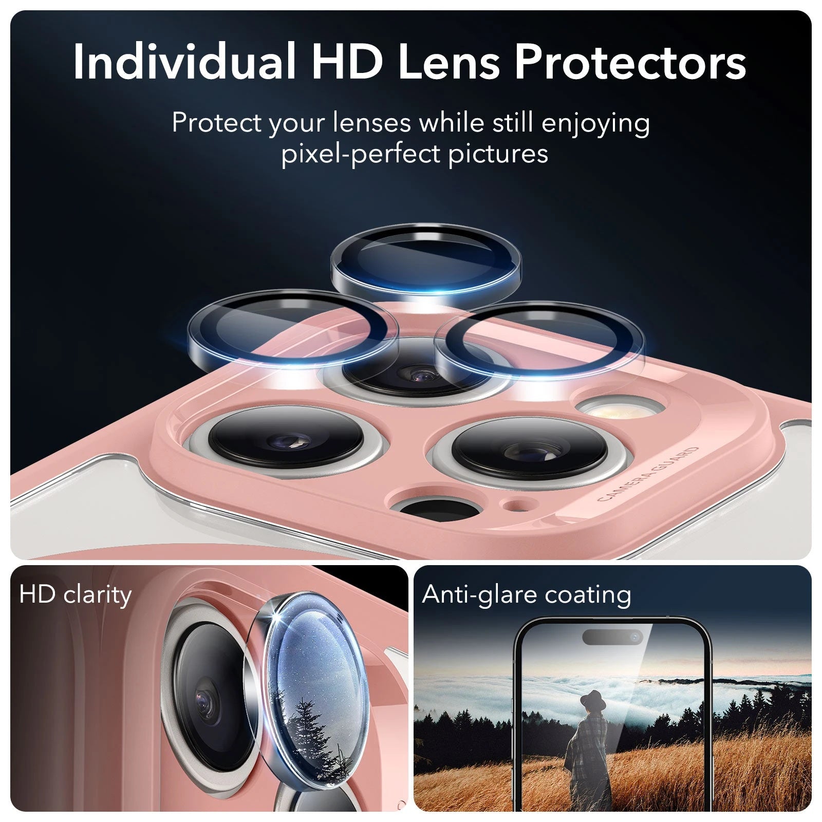 iPhone 15 Pro Max Armor Tough Case (HaloLock) - Clear Pink ESR