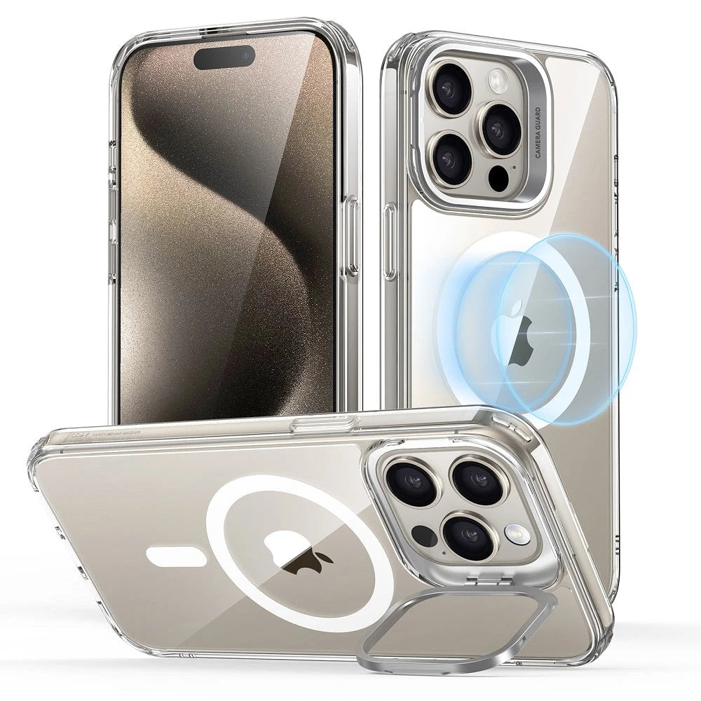 iPhone 15 Pro Max Classic Hybrid Case with Stash Stand (HaloLock) - Clear ESR ESR