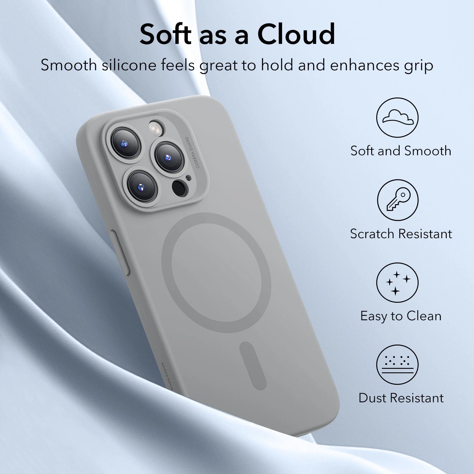 iPhone 15 Pro Max Cloud Soft Case (HaloLock) - Grey ESR ESR