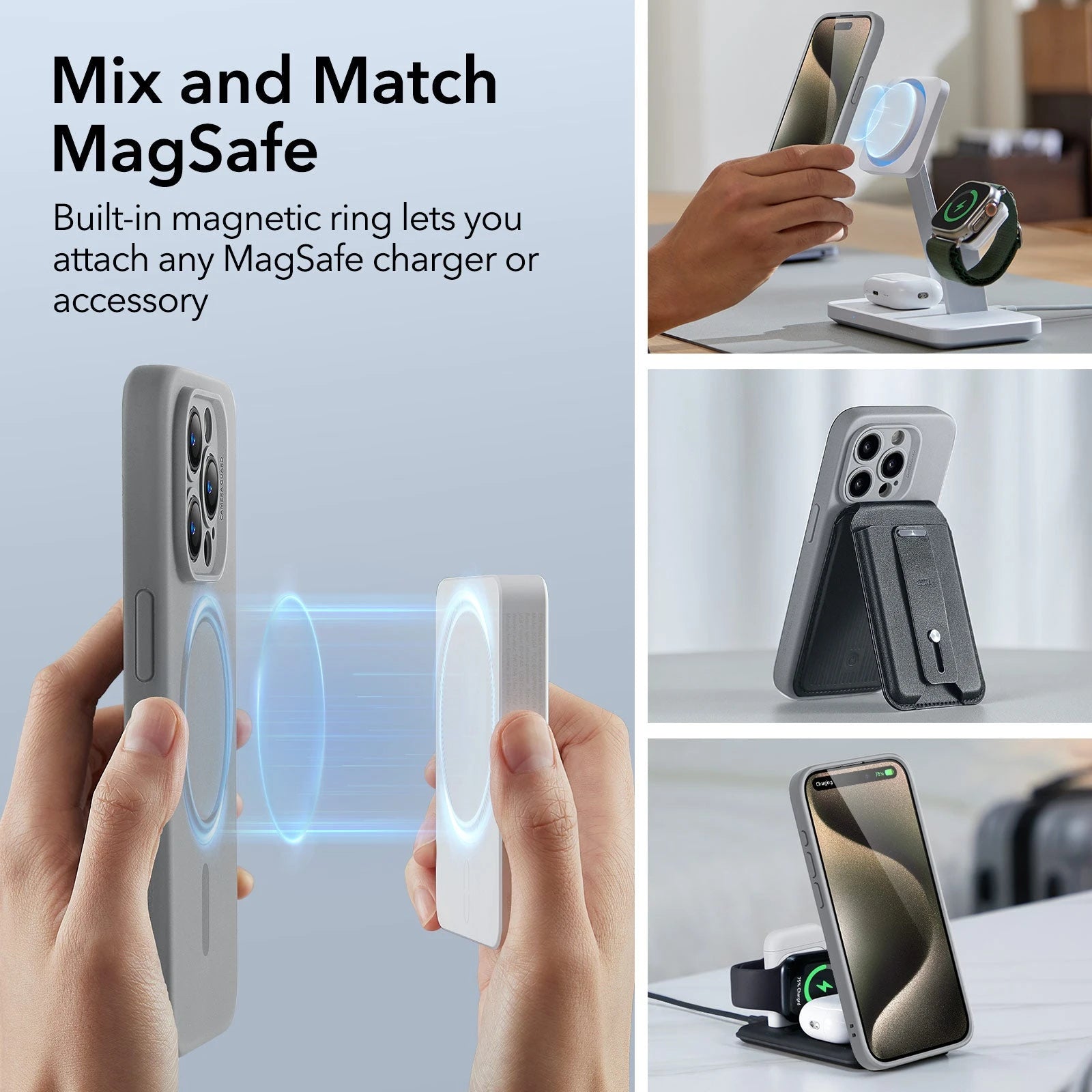 iPhone 15 Pro Max Cloud Soft Case (HaloLock) - Grey ESR ESR