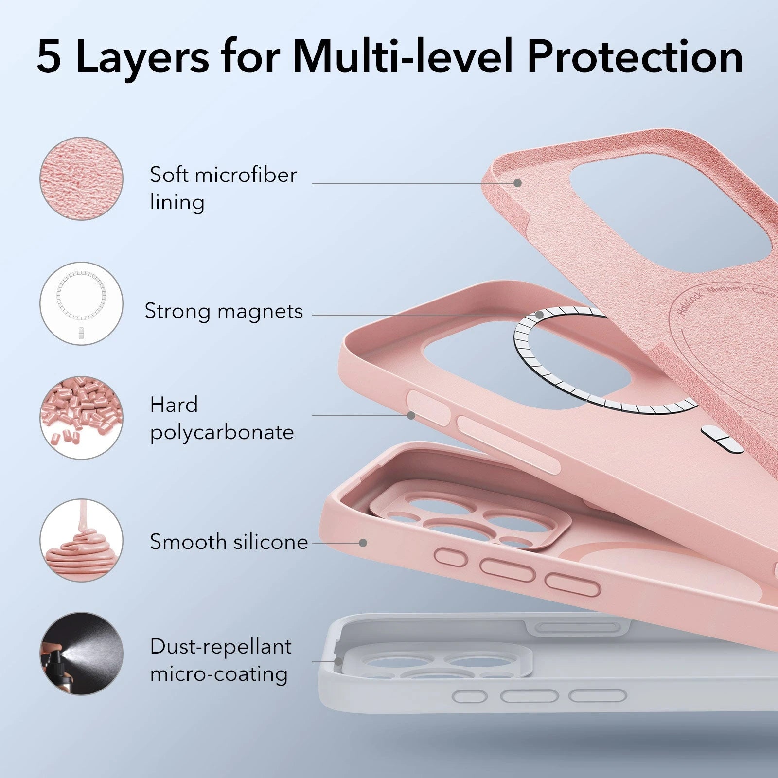 iPhone 15 Pro Cloud Soft Case (HaloLock) - Pink ESR ESR