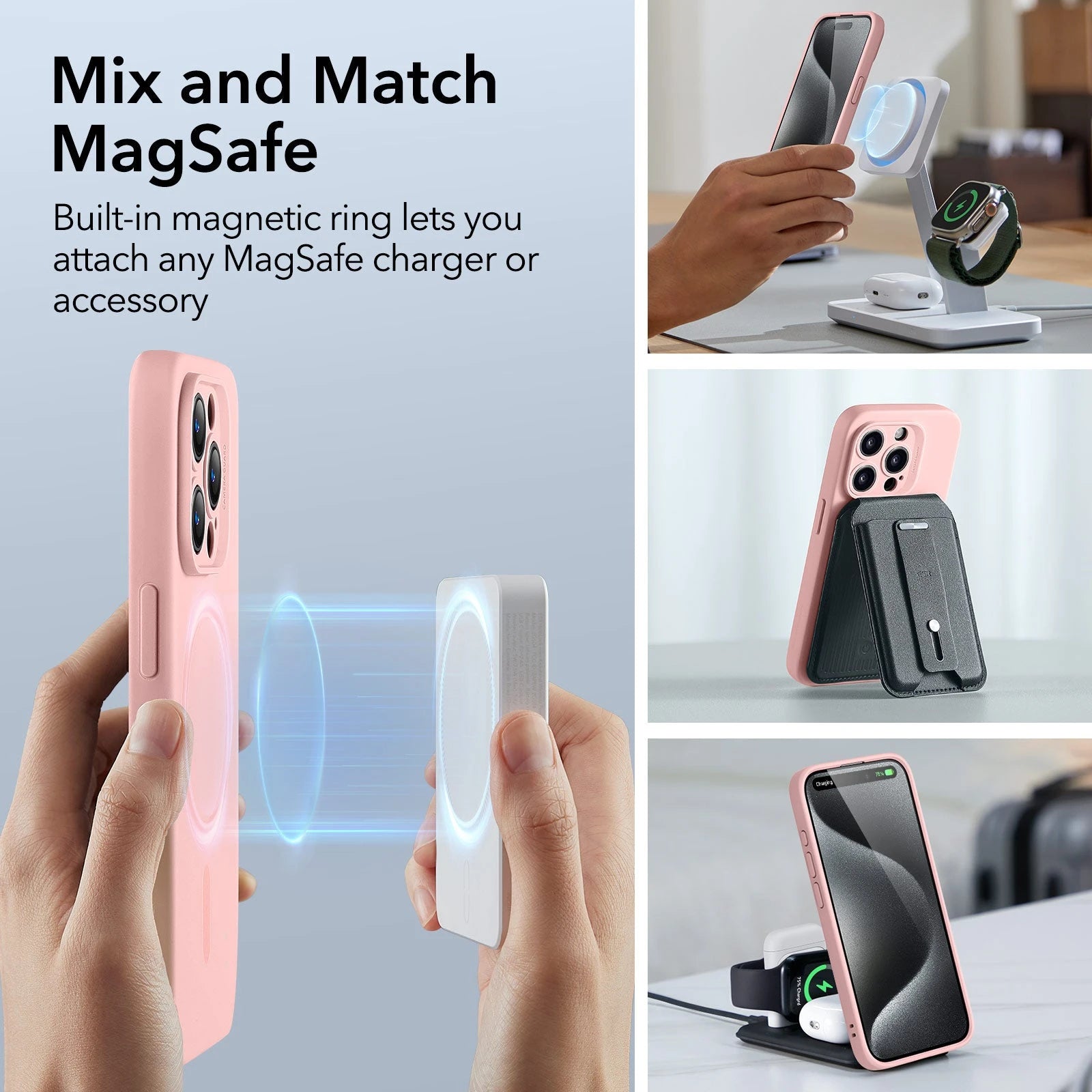 iPhone 15 Pro Cloud Soft Case (HaloLock) - Pink ESR ESR