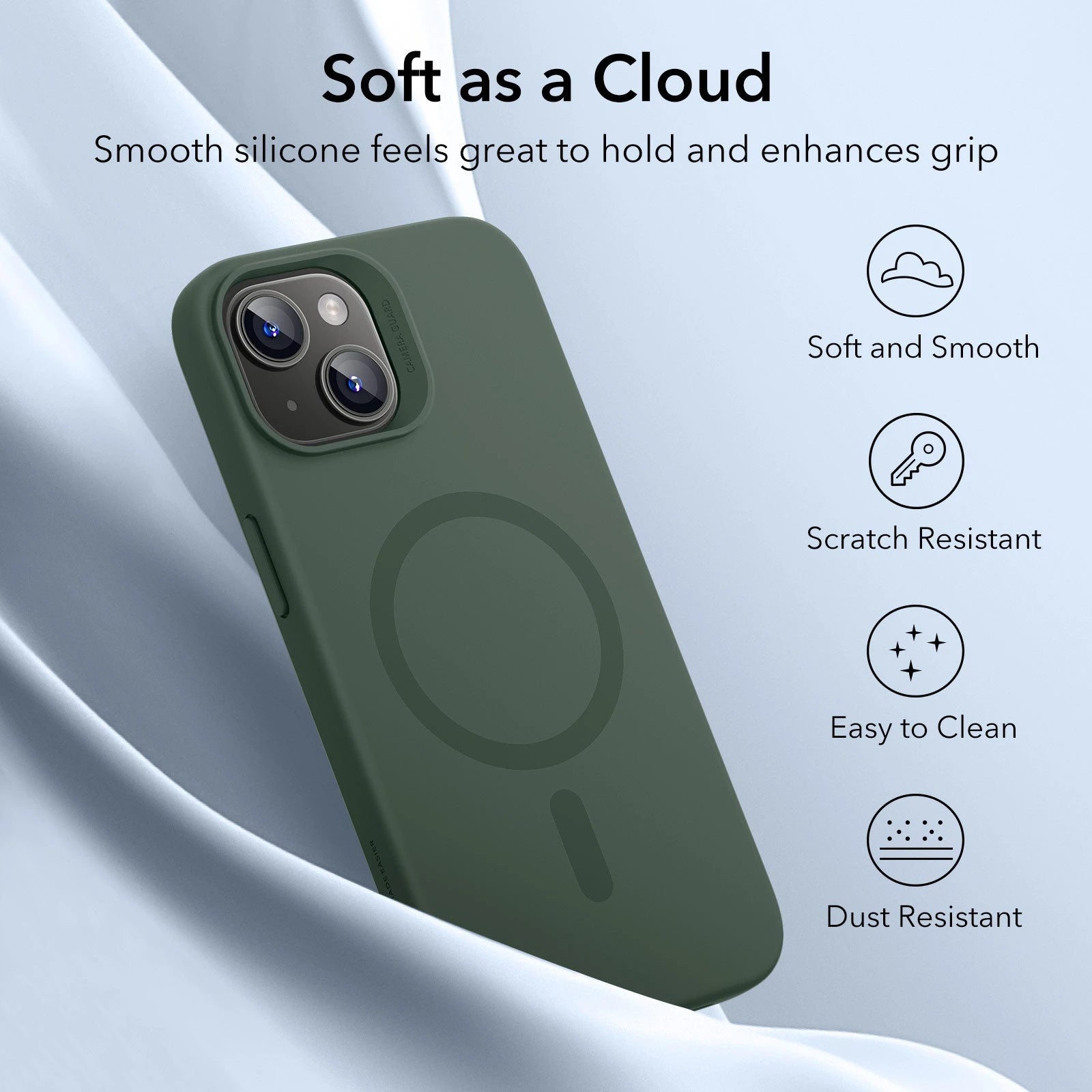 iPhone 15 Cloud Soft Case (HaloLock) - Green ESR ESR