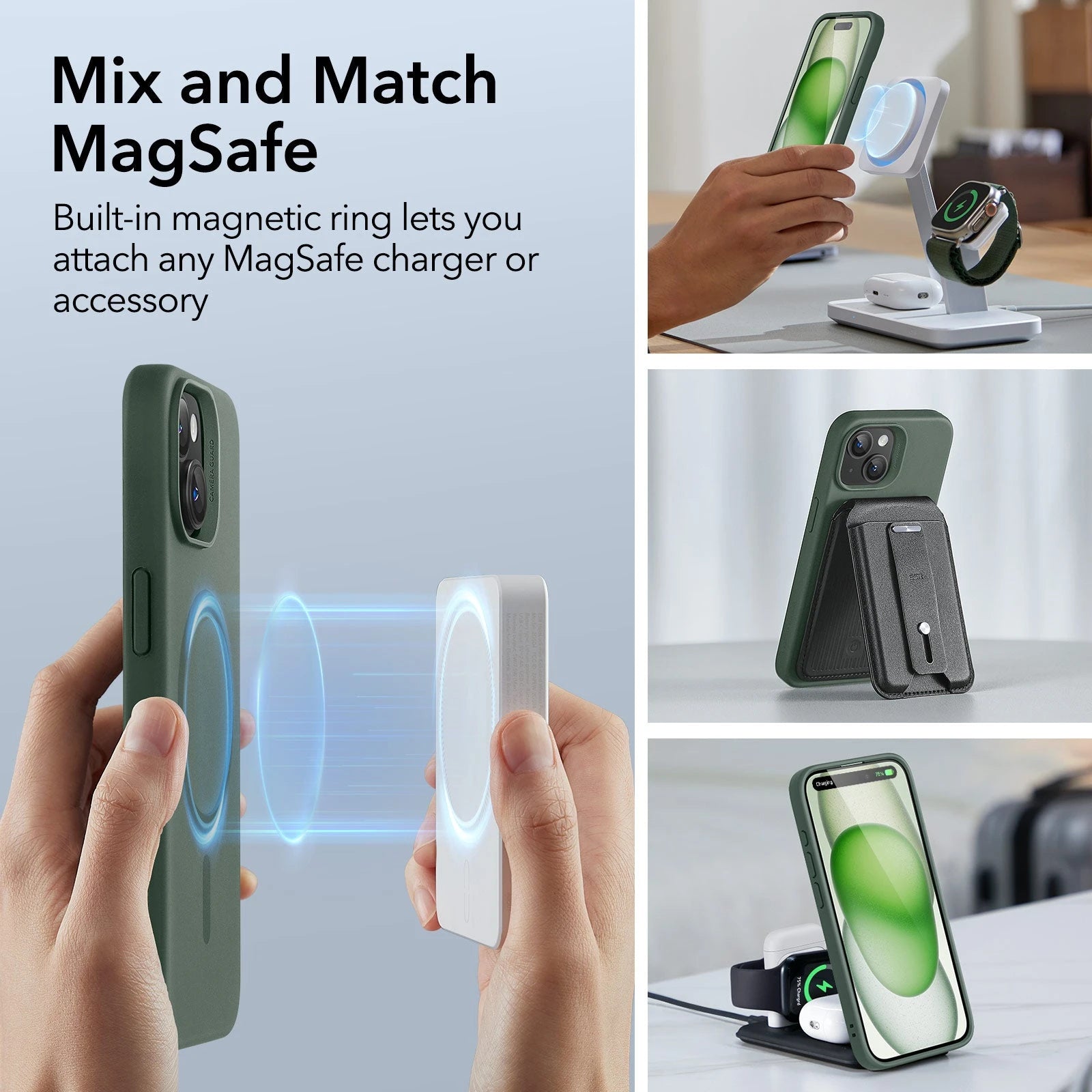 iPhone 15 Cloud Soft Case (HaloLock) - Green ESR ESR