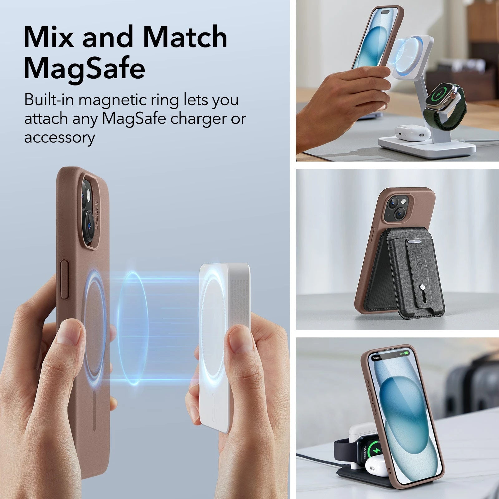 iPhone 15 Cloud Soft Case (HaloLock) - Brown ESR ESR