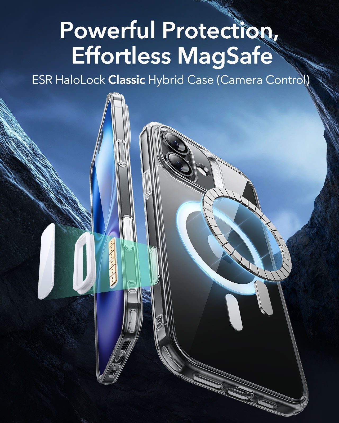 iPhone 16 Plus Classic Hybrid Magnetic Case (Camera Control) & Screen Protection Bundle - Clear ESR ESR