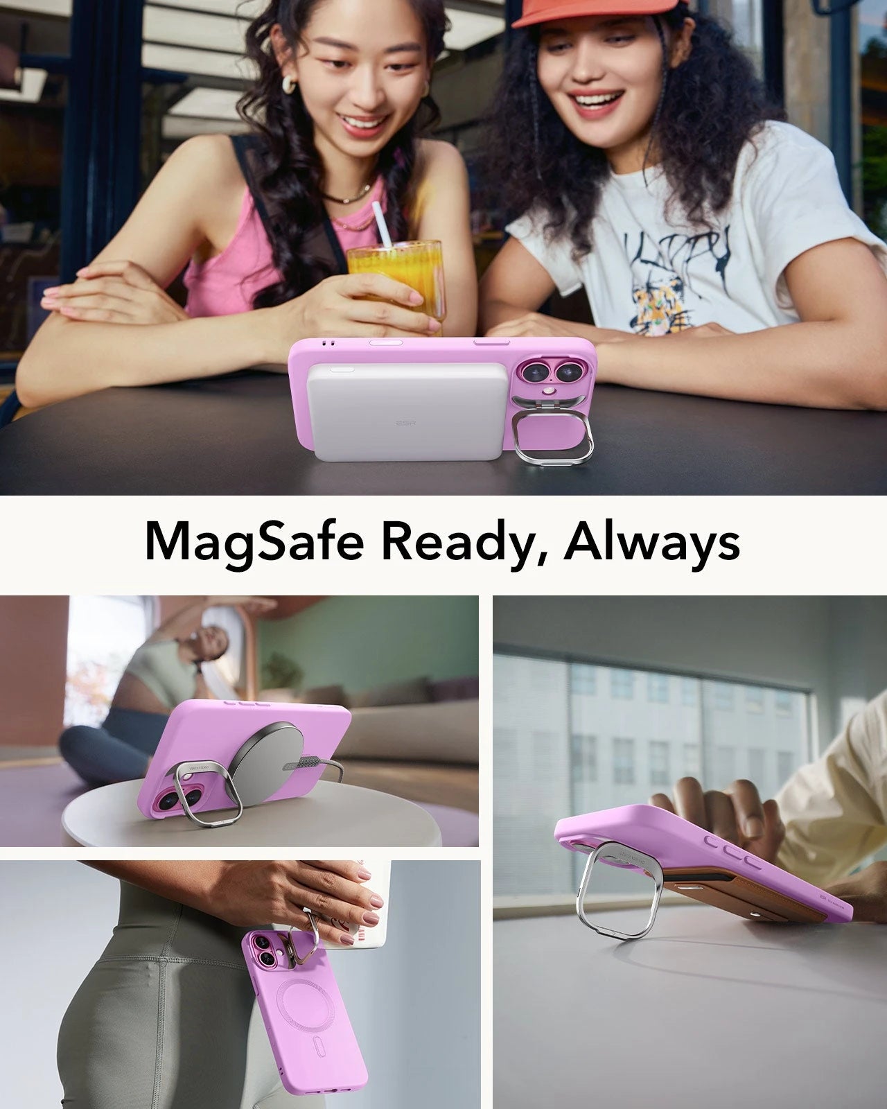 iPhone 16 Plus Cloud Soft Magnetic Case (Camera Control, Stash Stand) - Pink ESR ESR