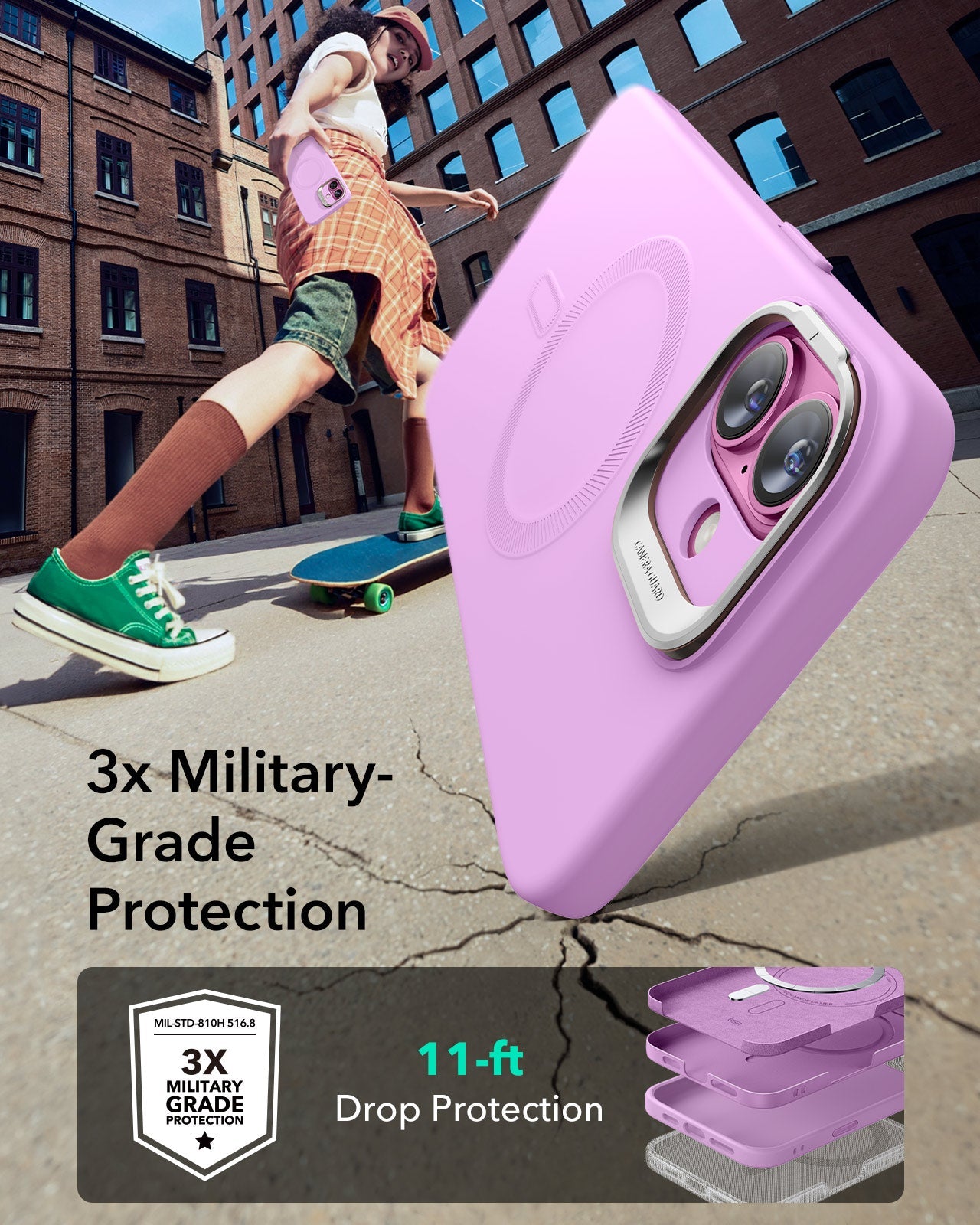 iPhone 16 Plus Cloud Soft Magnetic Case (Camera Control, Stash Stand) - Pink ESR ESR