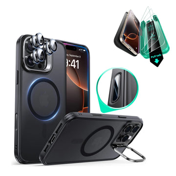 iPhone 16 Pro Max HaloLock Classic Hybrid Case Protection Bundle (Camera Control, Stash Stand) - Frosted Black ESR ESR