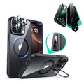 iPhone 16 Pro Max Classic Hybrid Magnetic Case (Camera Control, Stash Stand) & Privacy Screen Protector Bundle - Clear Black ESR ESR