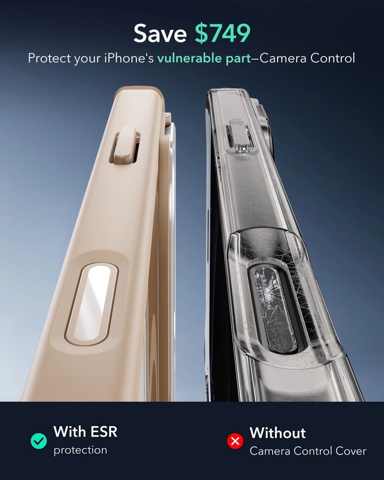 iPhone 16 Pro Max Armor Tough Magnetic Case (Camera Control, Stash Stand) - Desert Titanium ESR ESR