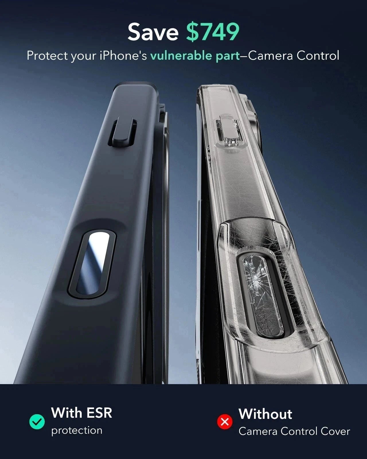iPhone 16 Pro Armor Tough Magnetic Case (Camera Control, Stash Stand) - Clear Black（复制） ESR ESR
