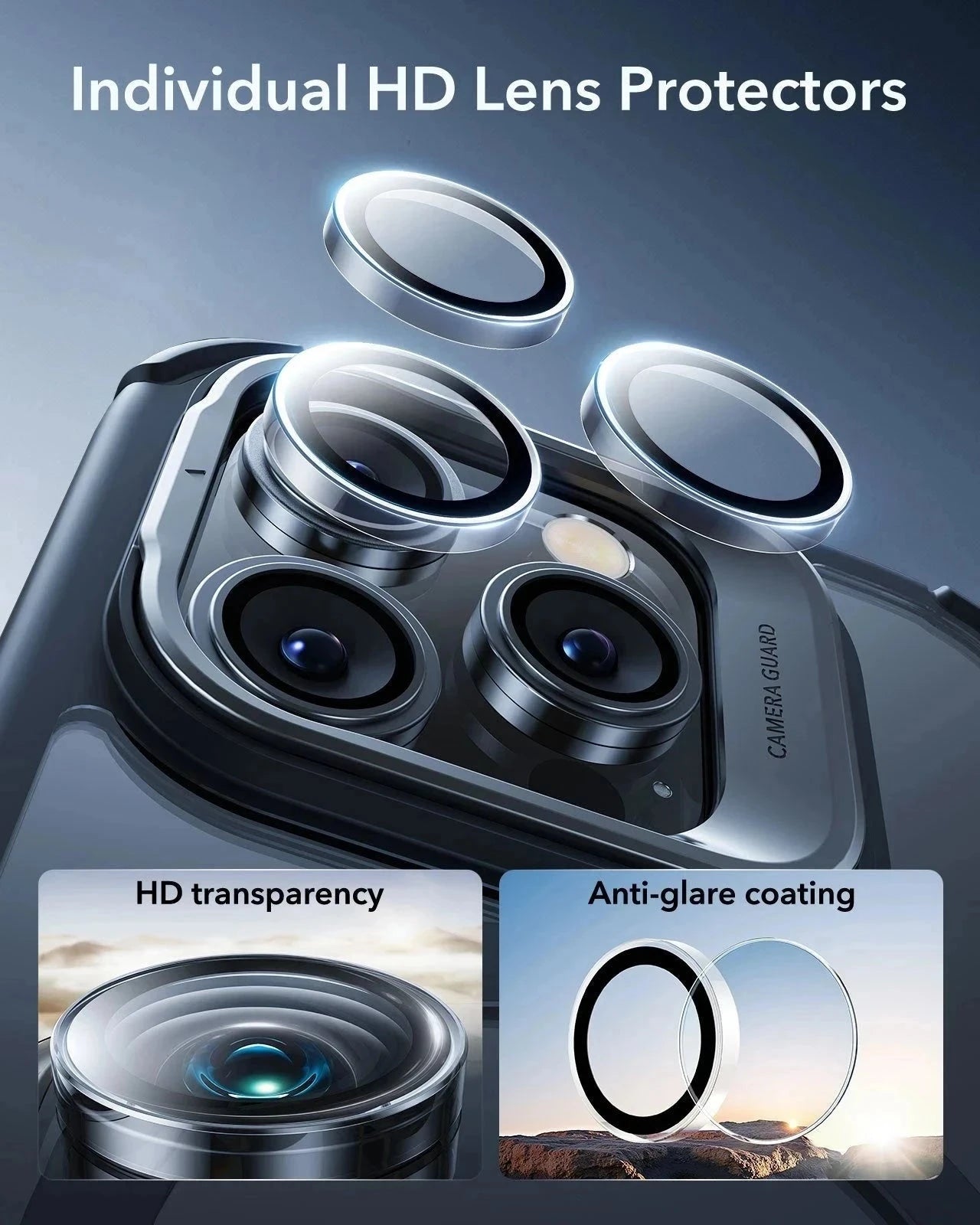 iPhone 16 Pro Armor Tough Magnetic Case (Camera Control, Stash Stand) - Clear Black（复制） ESR ESR