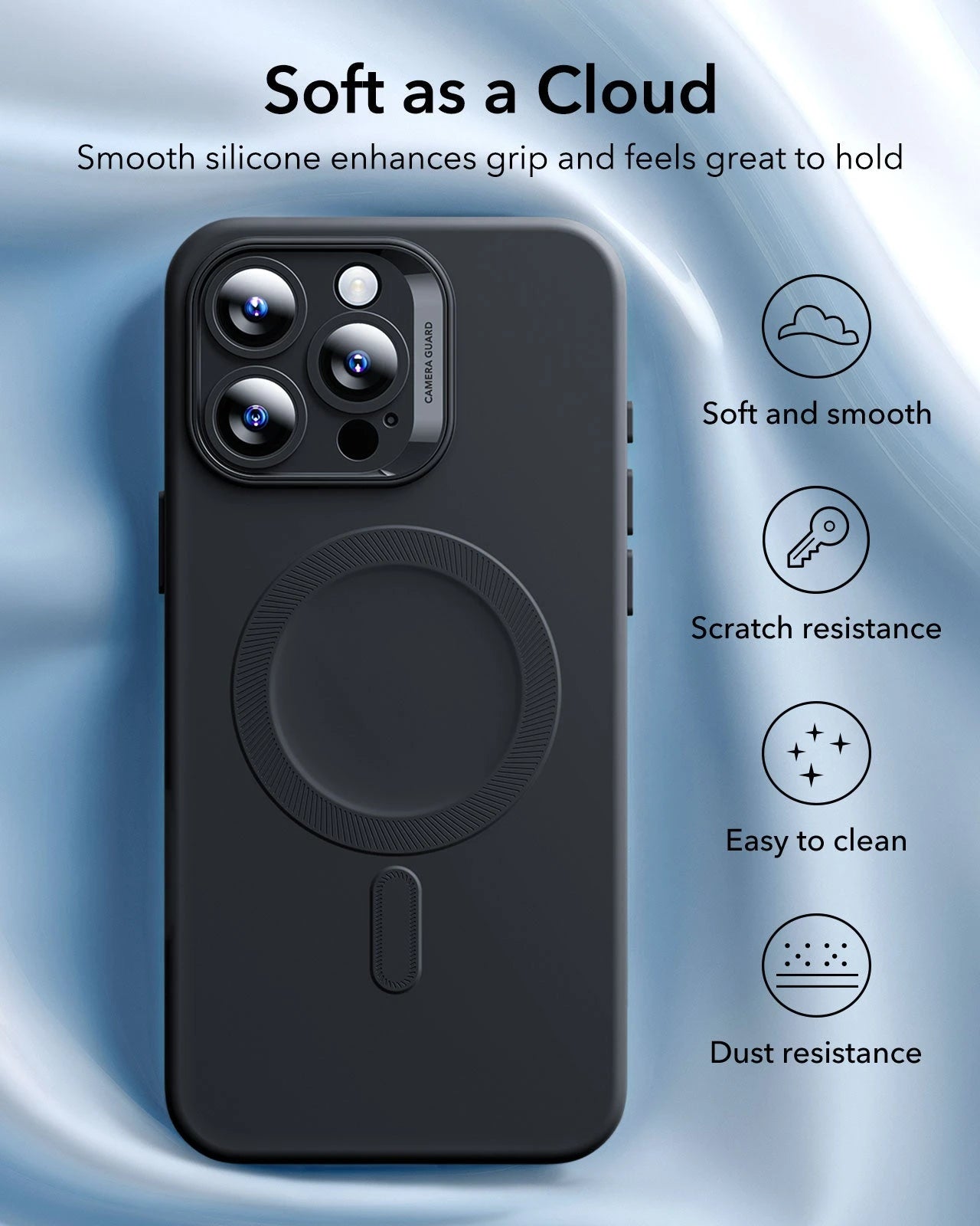 iPhone 16 Pro Max Cloud Soft Magnetic Case (Camera Control) - Black ESR ESR