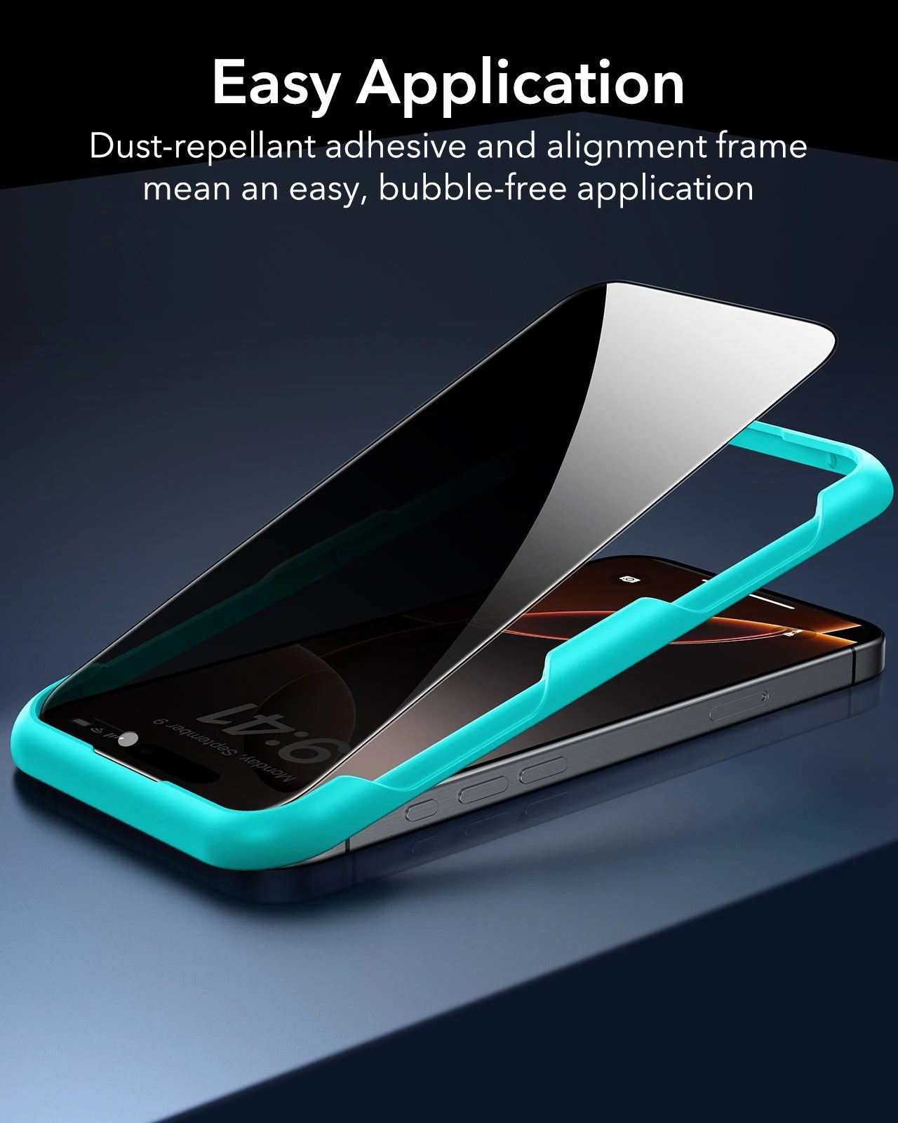 iPhone 16 Pro Tempered-Glass Privacy Screen Protector - 3 Pack with Alignment Frame ESR