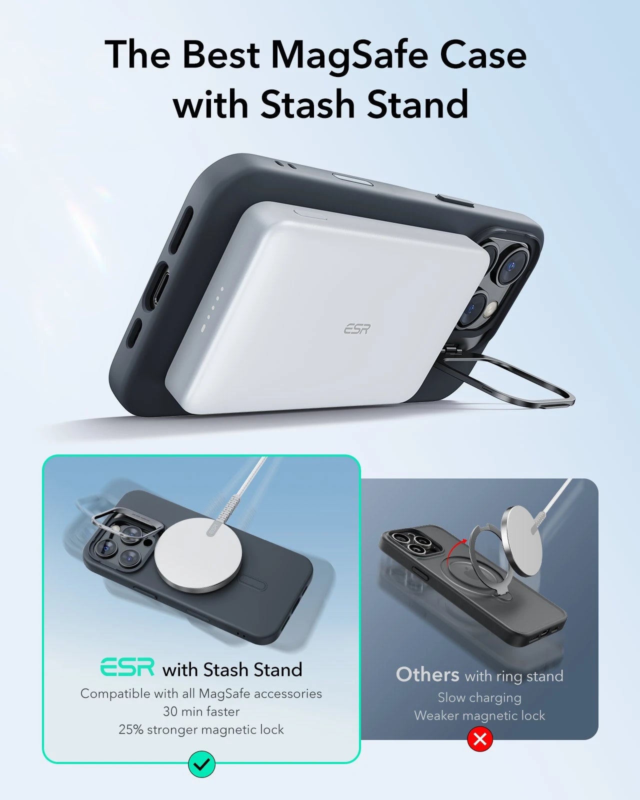 iPhone 16 Pro Cloud Soft Magnetic Case (Camera Control, Stash Stand) - Black ESR ESR