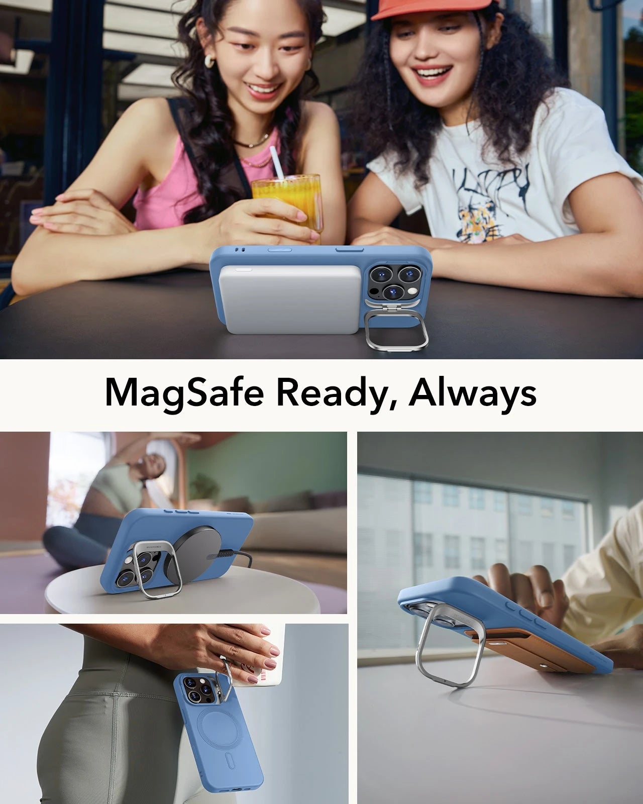 iPhone 16 Pro Cloud Soft Magnetic Case (Camera Control, Stash Stand) - Light Blue ESR ESR