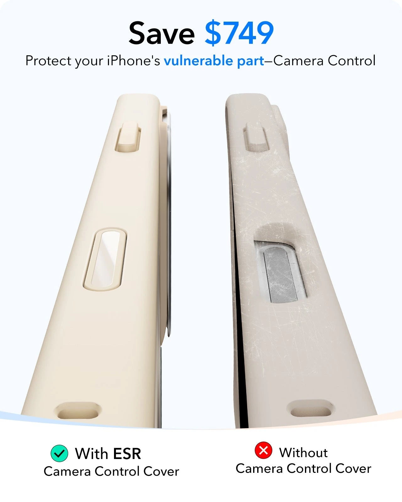 iPhone 16 Pro Cloud Soft Magnetic Case (Camera Control, Stash Stand) - Light Tan ESR ESR