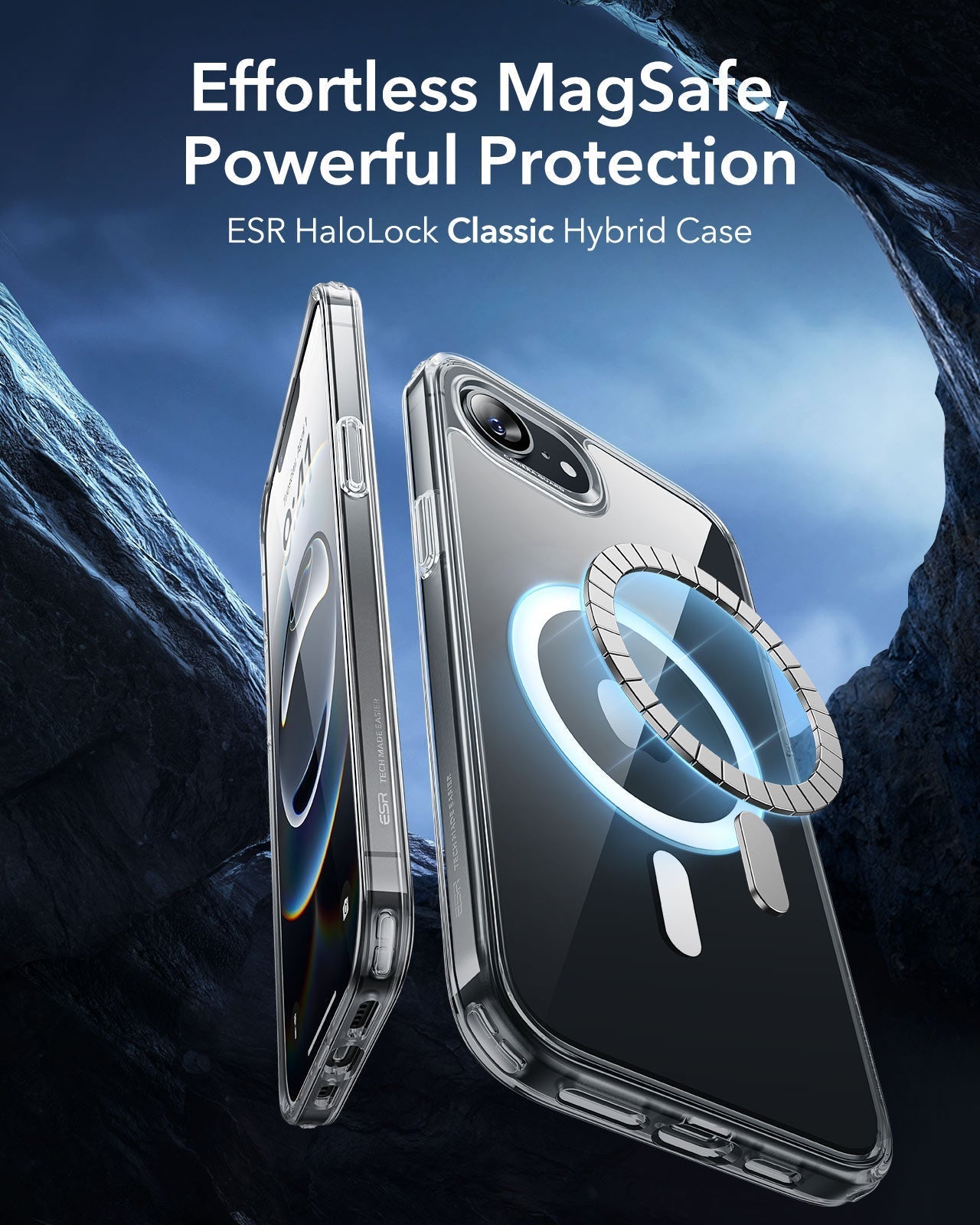 iPhone 16e HaloLock Classic Hybrid Case Protection Bundle - Frosted Black ESR ESR