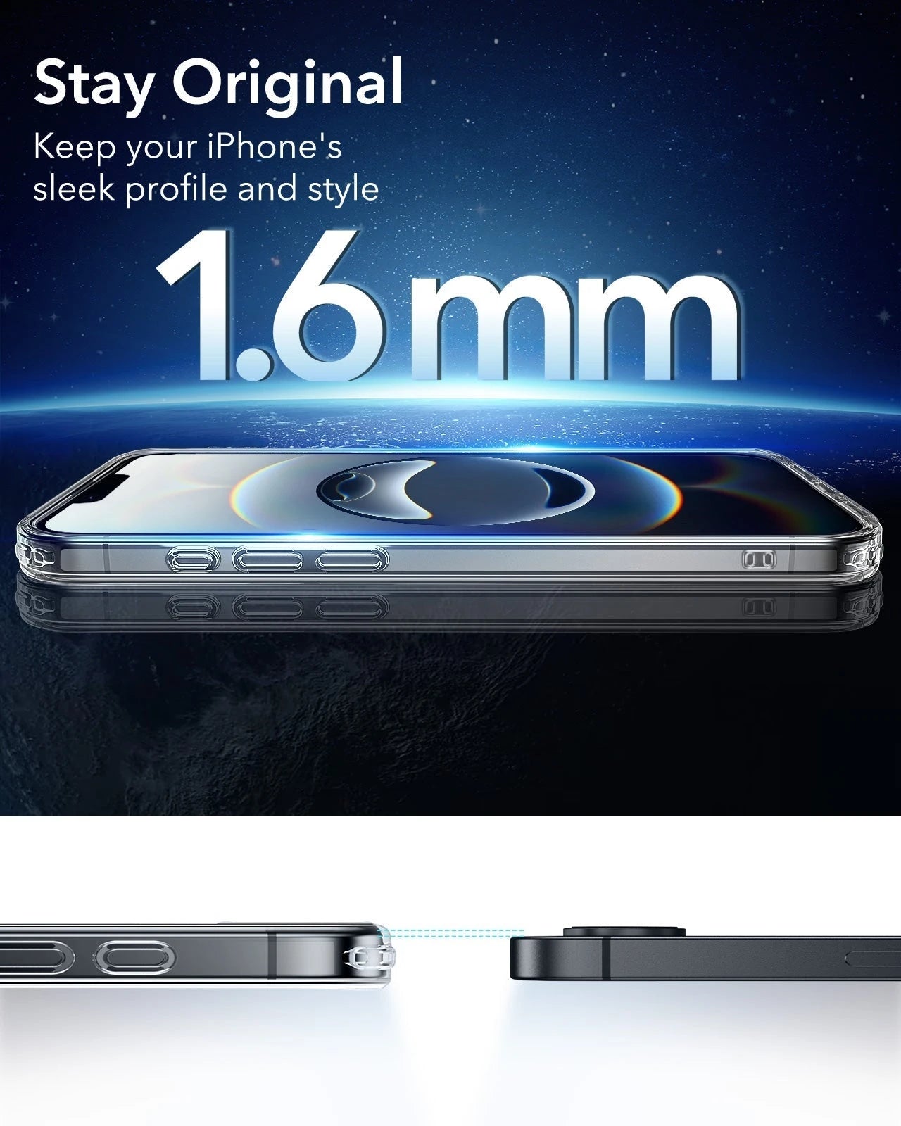 iPhone 16e HaloLock Classic Hybrid Case Protection Bundle - Frosted Black ESR ESR