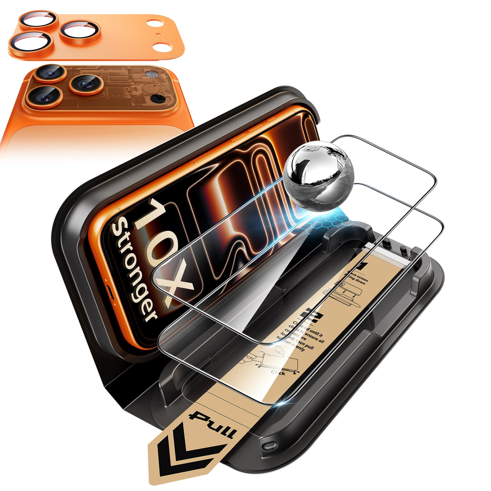 iPhone 17 Pro Corning Glass Screen Protector and Camera Lens Protector Orange