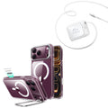 iPhone 18 Pro Classic Hybrid Magnetic Case with Camera Control and Flex Stand, Plus Xtend 45W Retractable Charger Bundle - Clear