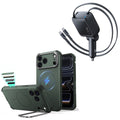 iPhone 18 Pro Cyber Tough Magnetic Case with Camera Control and Flex Stand, Plus Xtend 100W Retractable Car Charger Bundle - Olive Green