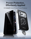 ESR iPhone 18 Pro Max Tempered Glass Privacy Screen Protector Proven Protection,  Effortlessly Applied