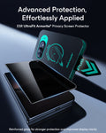 esr iPhone Duo Armorite Tempered Glass Privacy Screen Protector 3 Pack Advanced Protection, Effortlessly Applied