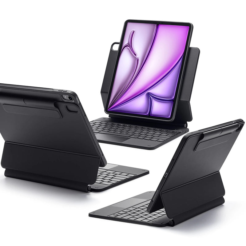 Clavier-coque Pour IPad Air 13 Pouces (M2, 2024) – Noir, Rétroéclairé, Bluetooth