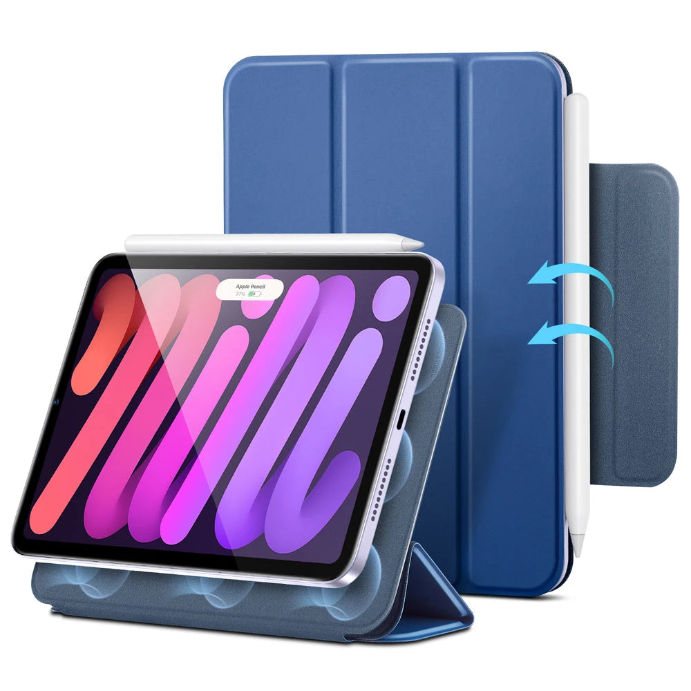 ipad mini 6 case with pencil holder blue