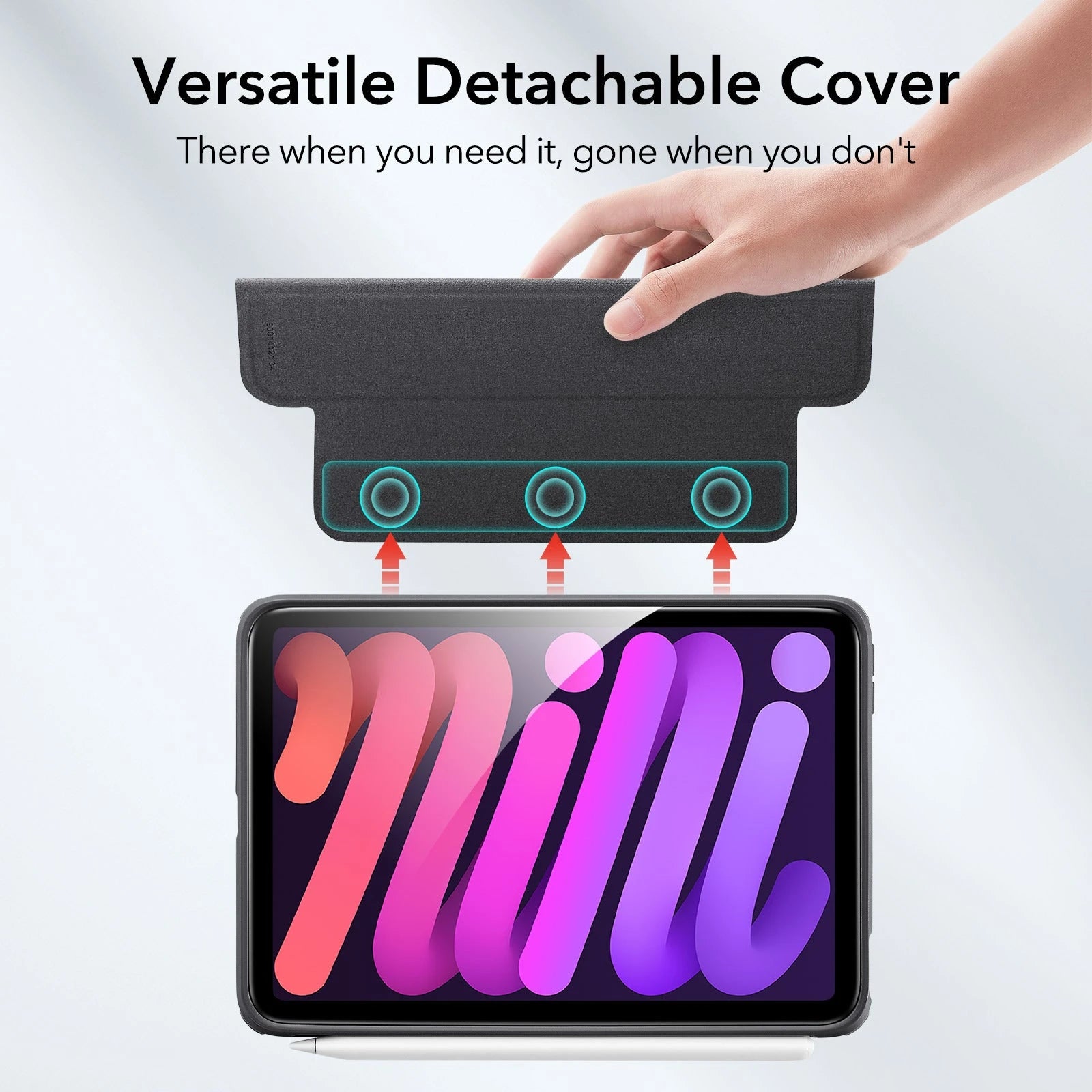 ipad mini 7 mini 6 case with detachable magnetic cover kf 1