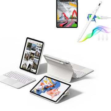 iPad 11" (A16) 2025 Pack Coque clavier magnétique Shift (détachabl) avec stylet - Disposition US - Blanc