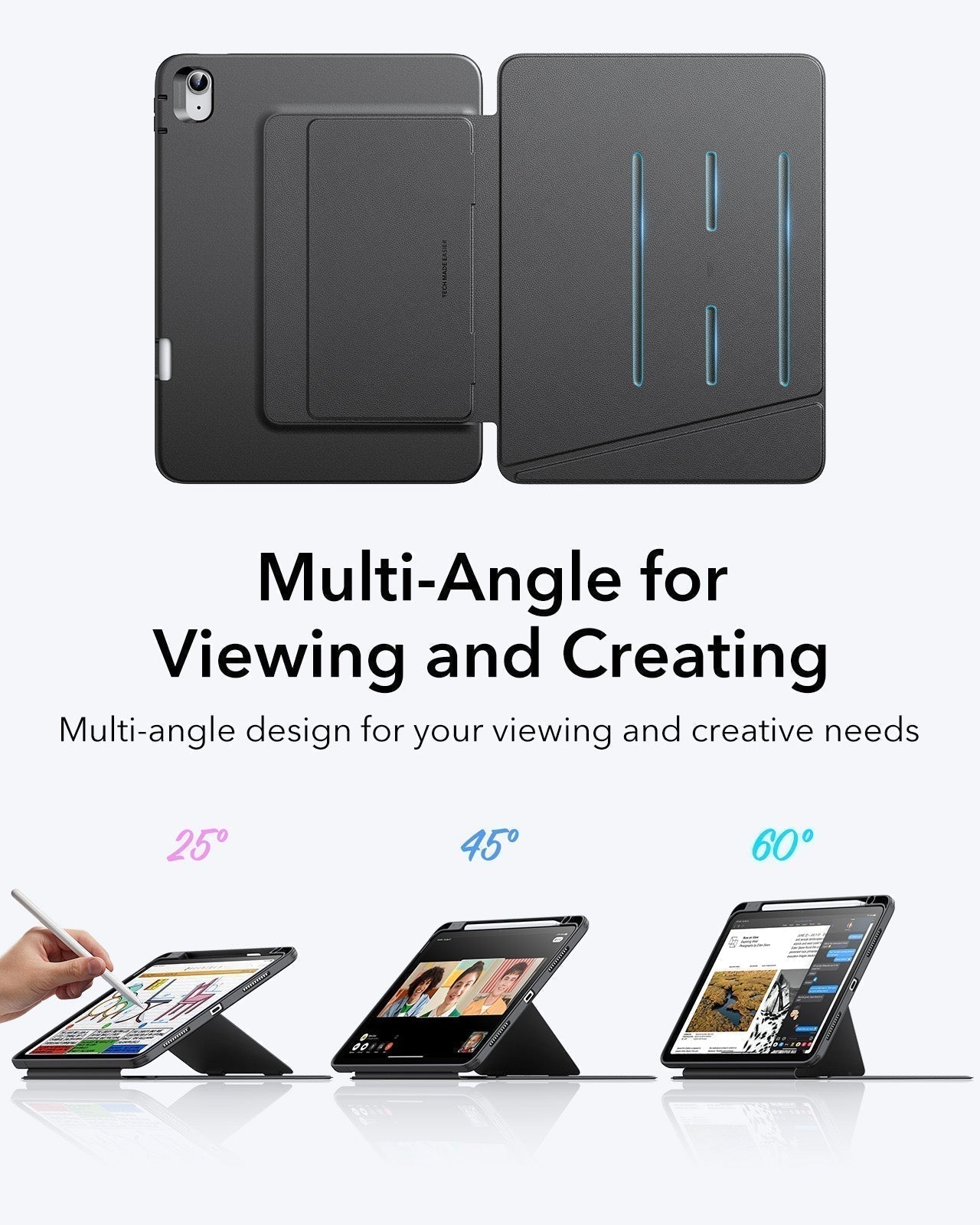 iPad Air 11" (2025) Flip Magnetic Case with Pencil Holder - Black ESR ESR