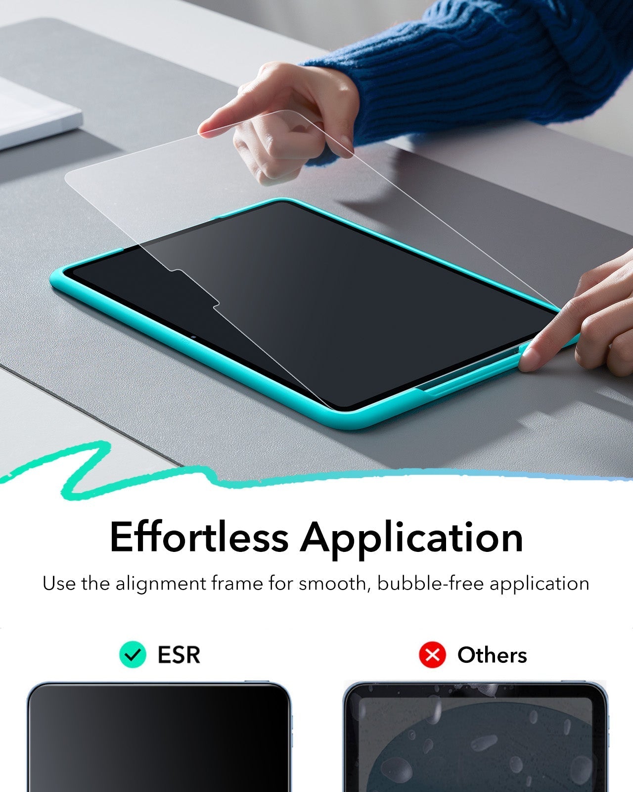iPad Air 11" (2025) Paper-Feel Tempered-Glass Screen Protector Set - 2 Paper-Feel Tempered-Glass + 2 UltraFit Classic ESR ESR