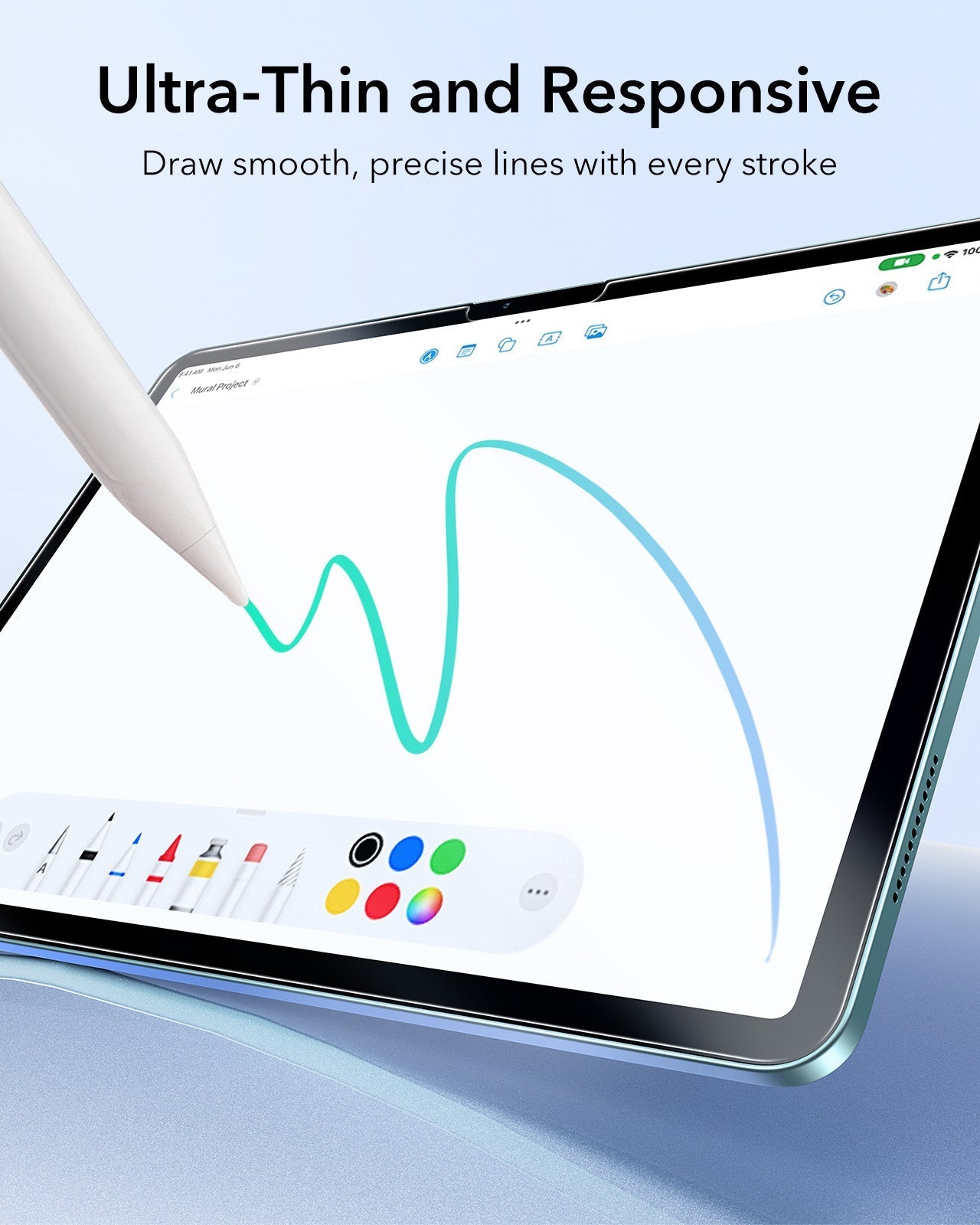 iPad Air 11" (2025) Paper-Feel Tempered-Glass Screen Protector Set - 2 Paper-Feel Tempered-Glass + 2 UltraFit Classic ESR ESR