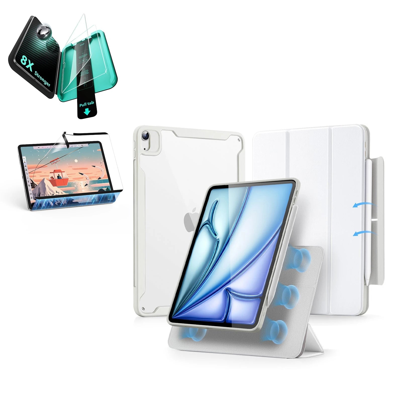 iPad Air 11″ (2025) Rebound Transformation Bundle - Brilliant White - ESR 
