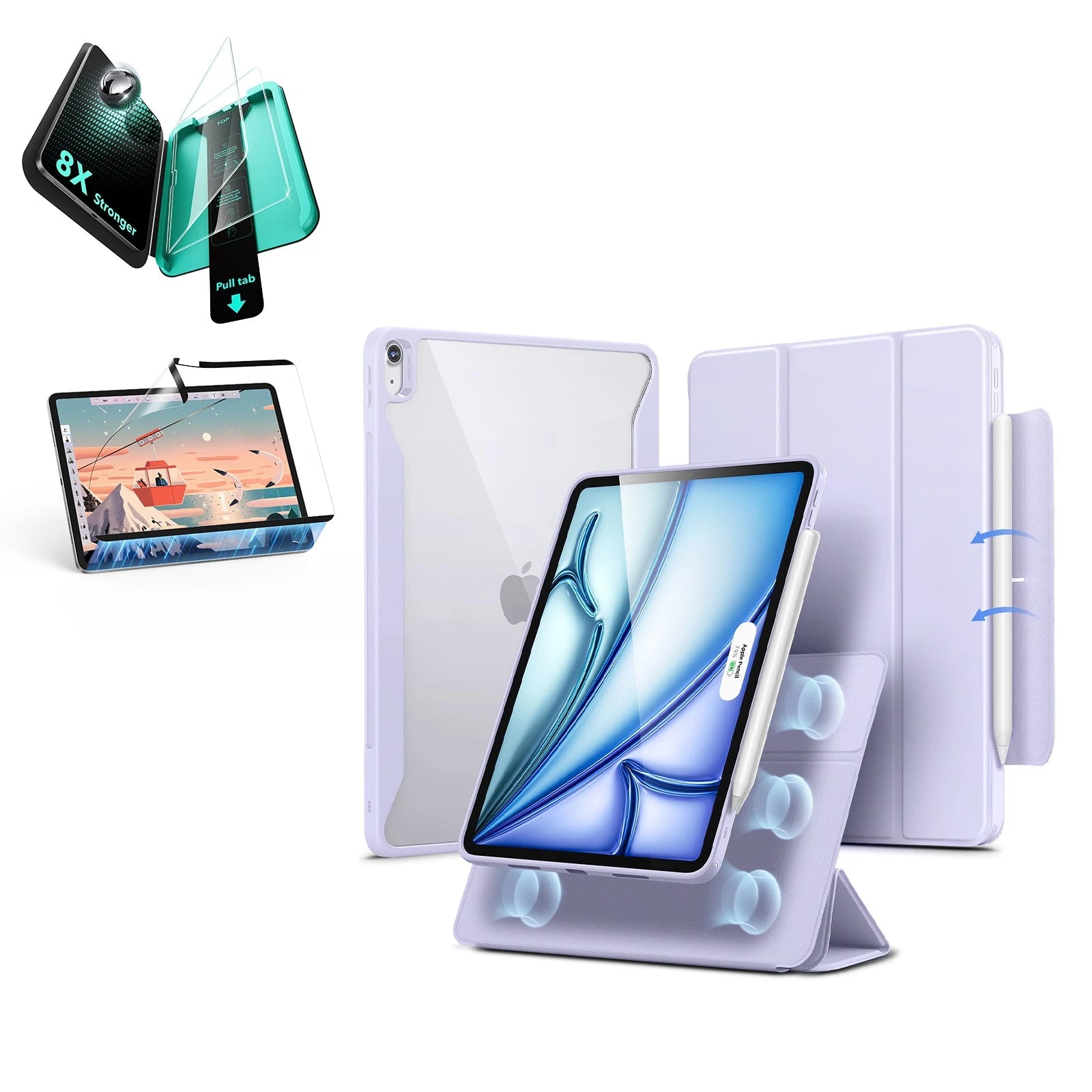 iPad Air 11″ (2025) Rebound Transformation Bundle - Light Purple ESR