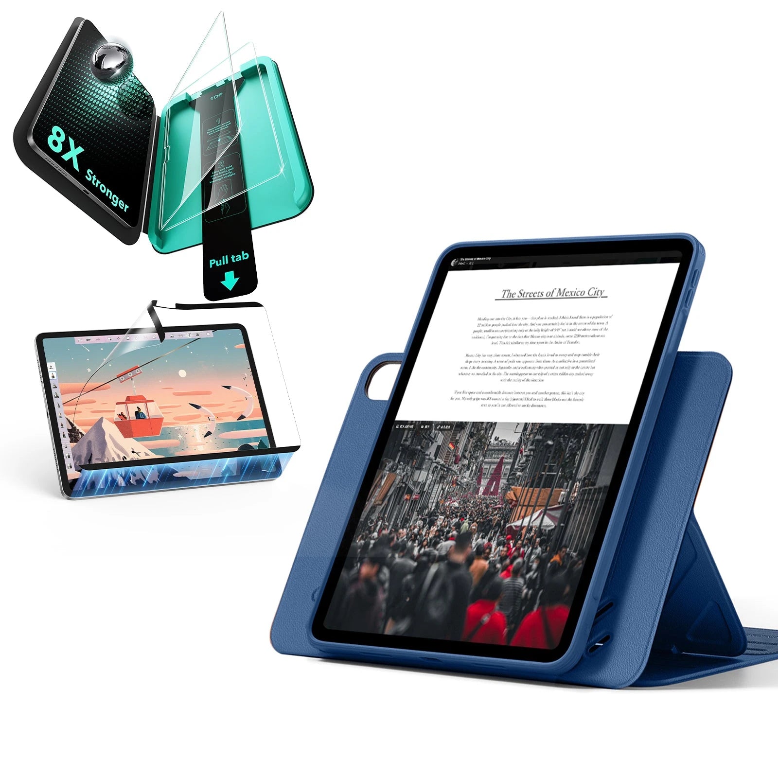 iPad Air 11″ (2025) Shift Transformation Bundle - Navy Blue ESR ESR
