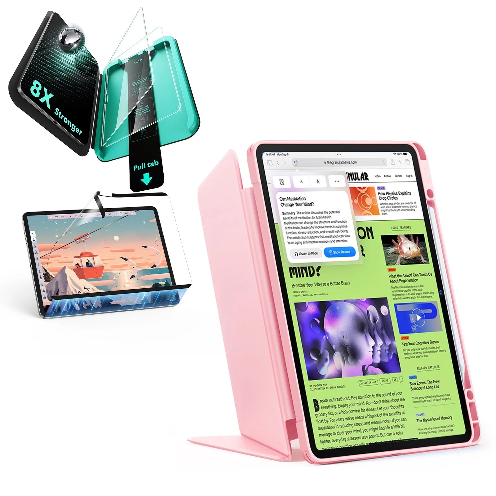 iPad Air 13" (2025) Flip Transformation Bundle - Pink ESR ESR